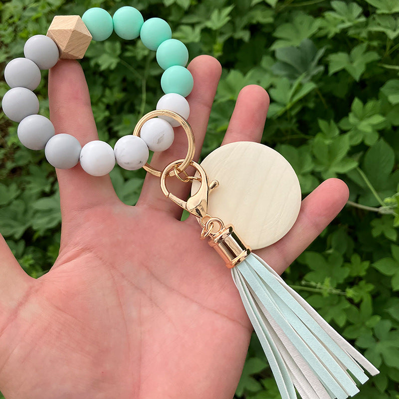 Beads Creative Beaded Tassel Sublimation Wood Bracelet