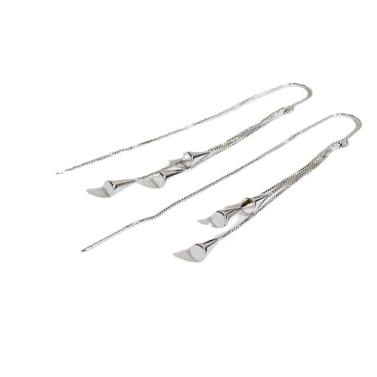 Women's Tassel Fashionable Simple Snowflake Leaves Slim Ear Line