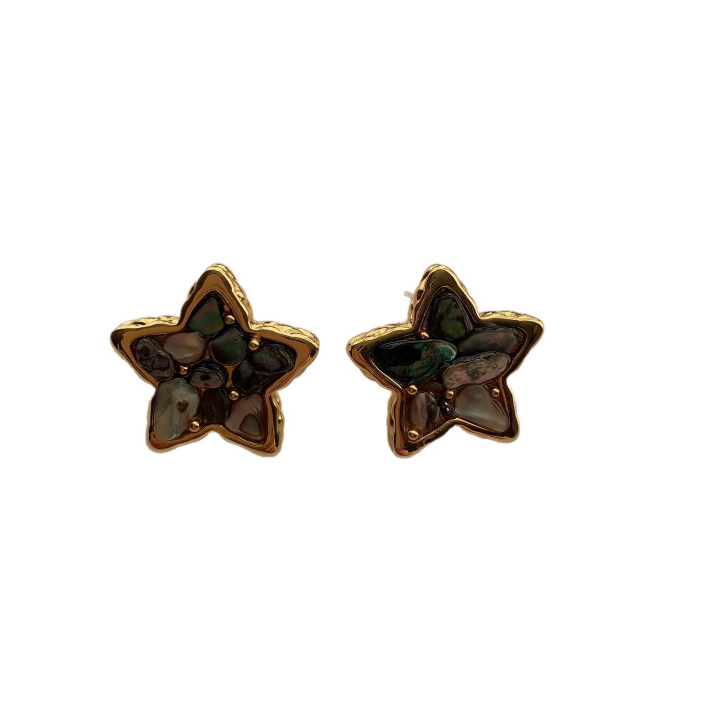 Colorful Fritillary Butterfly Stars Heart Elegant Retro Light Luxury Stud Earrings