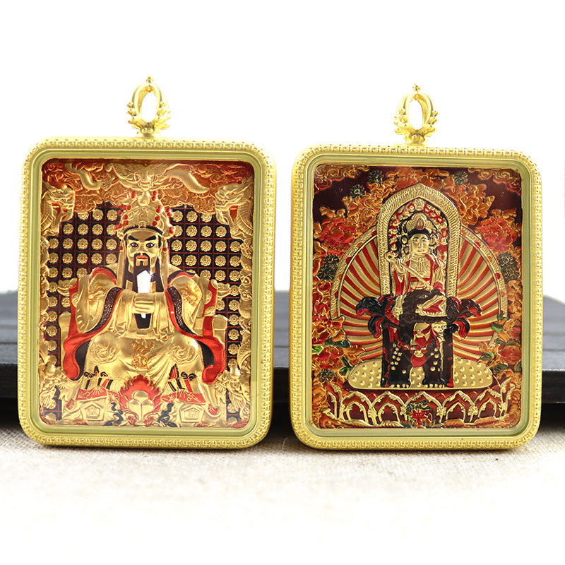 Double-sided Five-master Zodiac Three-dimensional Gilding Portable Pendants