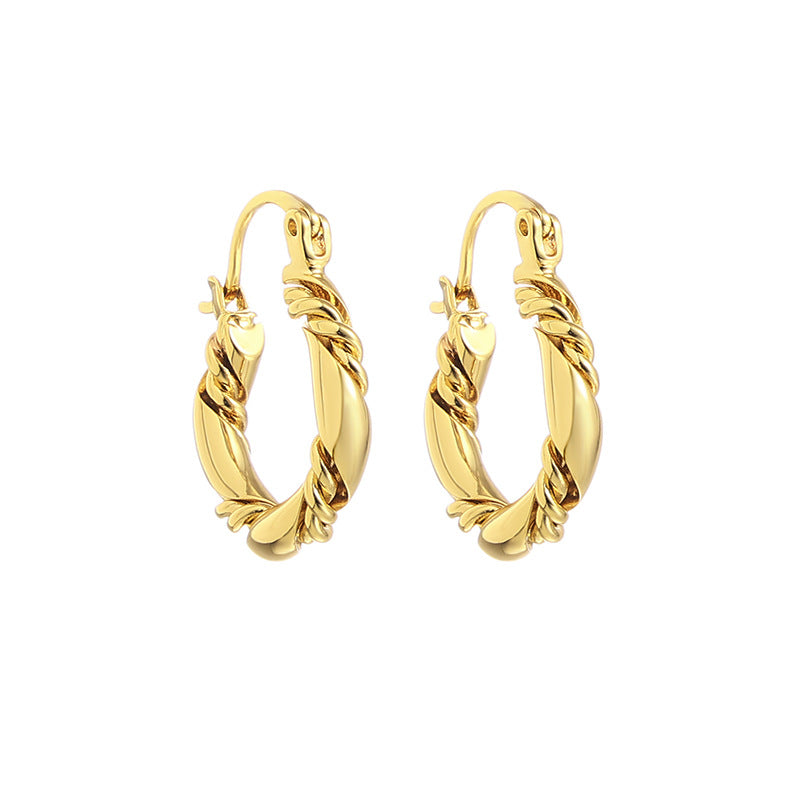 Round Clip Niche Retro Premium Metal Ear Buckle