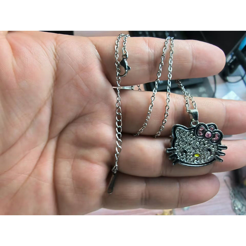 Women's Full Diamond Hello Kitty Millennium Hot Pendants