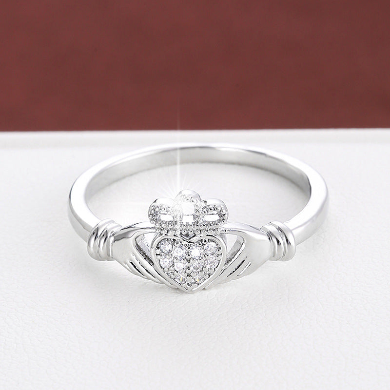 Women's Love Proposal Pure Copper Exquisite Light Luxury Wedding Ring