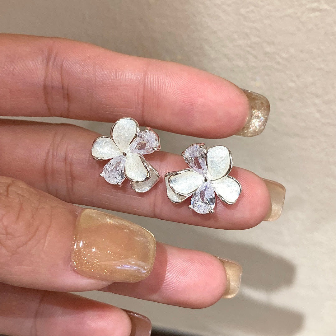 Women's Star Drip Glazed Flower High-grade Super Flash Graceful Stud Earrings