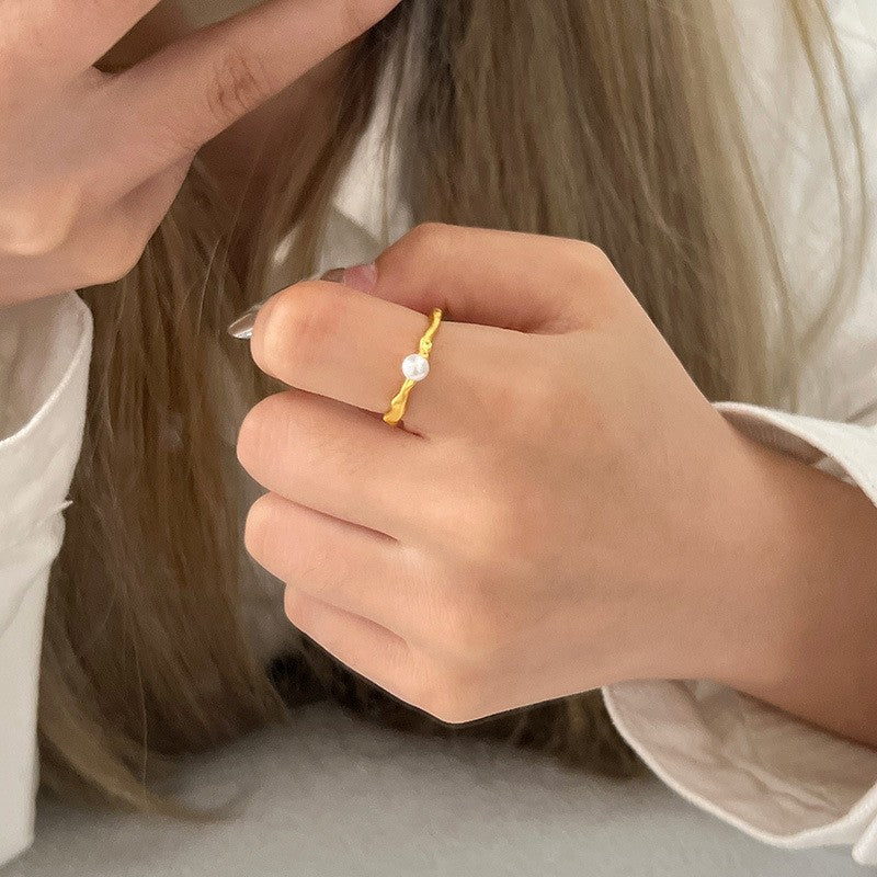 Bends Hitches Gilded Design High-grade Gold Rings