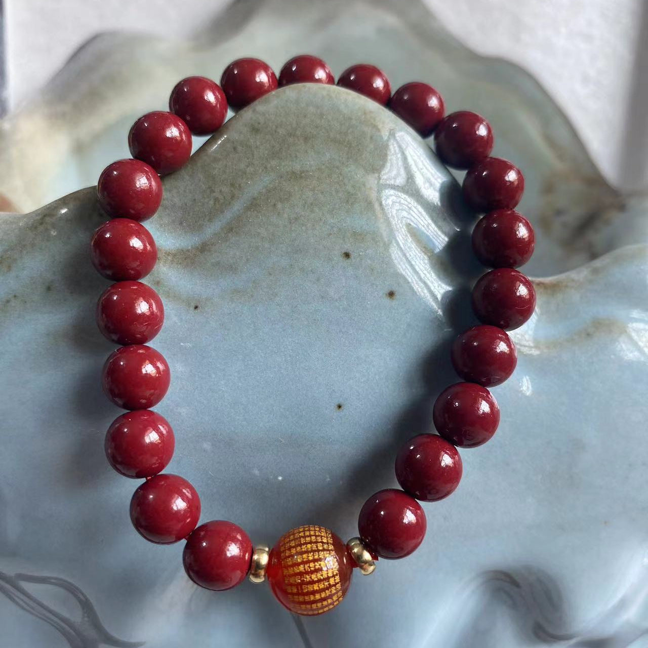 Binding Imitation Cinnabar National Style Grain Bracelet