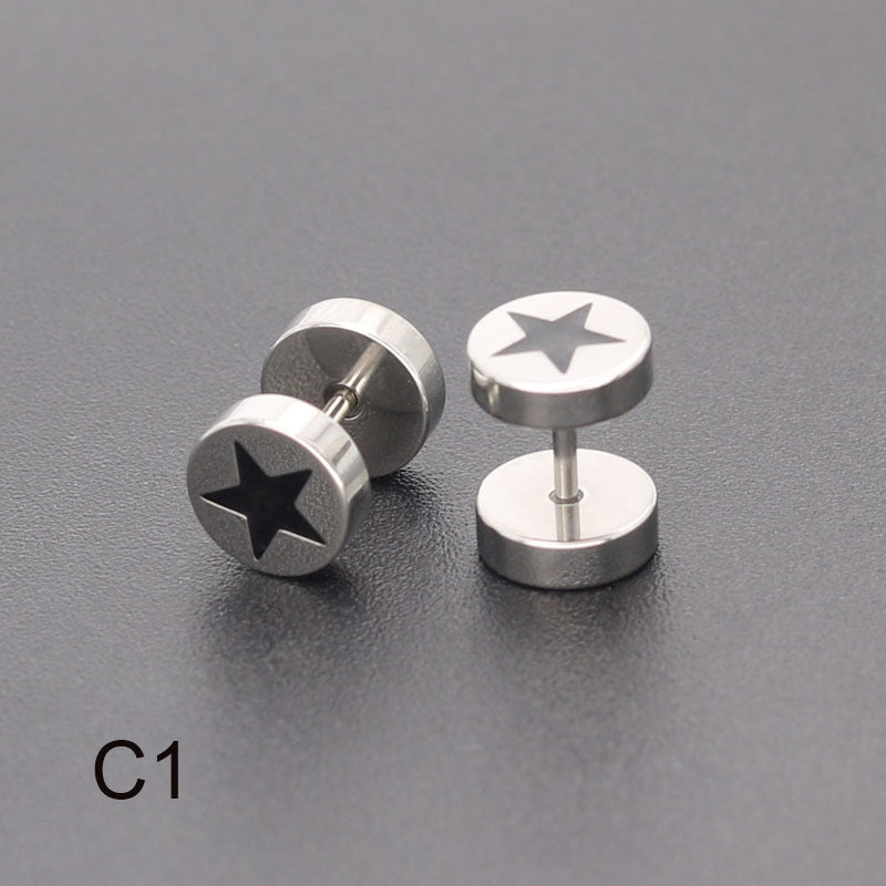 Bilateral Epoxy Titanium Steel Ear Drip Bone Fake Extender Earrings