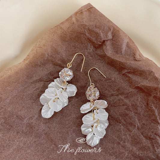 Fairy Long Zircon Tassel Leaf Hand-made Design Sense Earrings