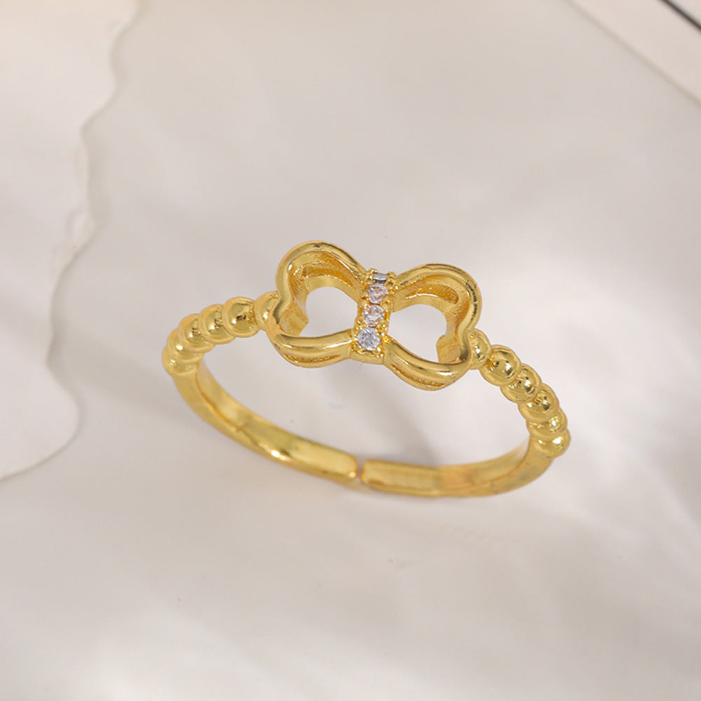 Women's Open-end Zircon Fashionable Classy Simple Cold Feeling Goddess Rings