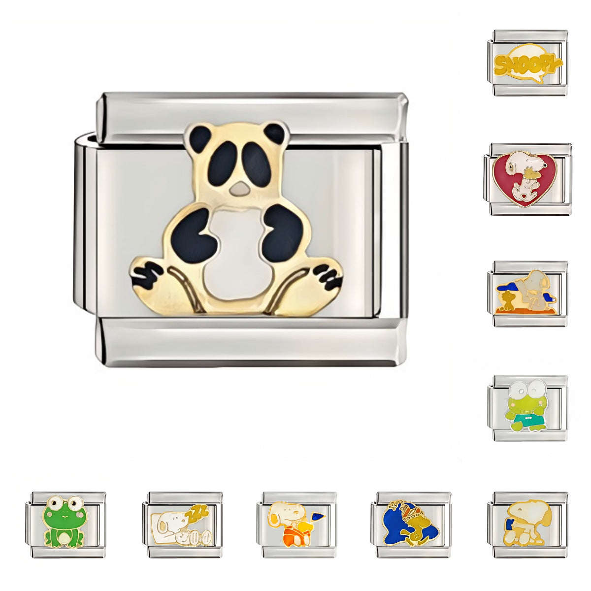 Welding Pattern Oil Dripping Cartoon Italian Bracelets