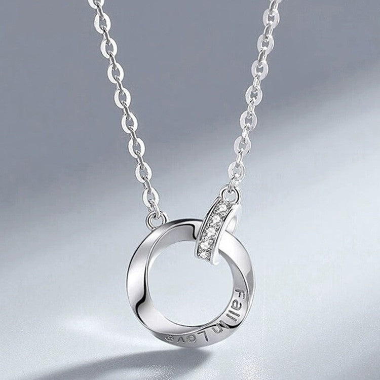 Sier Mobius Strip Couple Minority Simple Necklaces