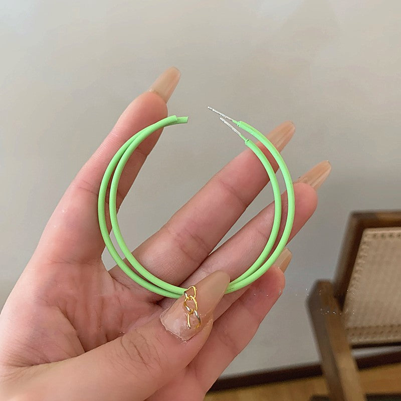 Women's Dopamine Large Hoop Trendy Simple Cold Style Graceful Rings