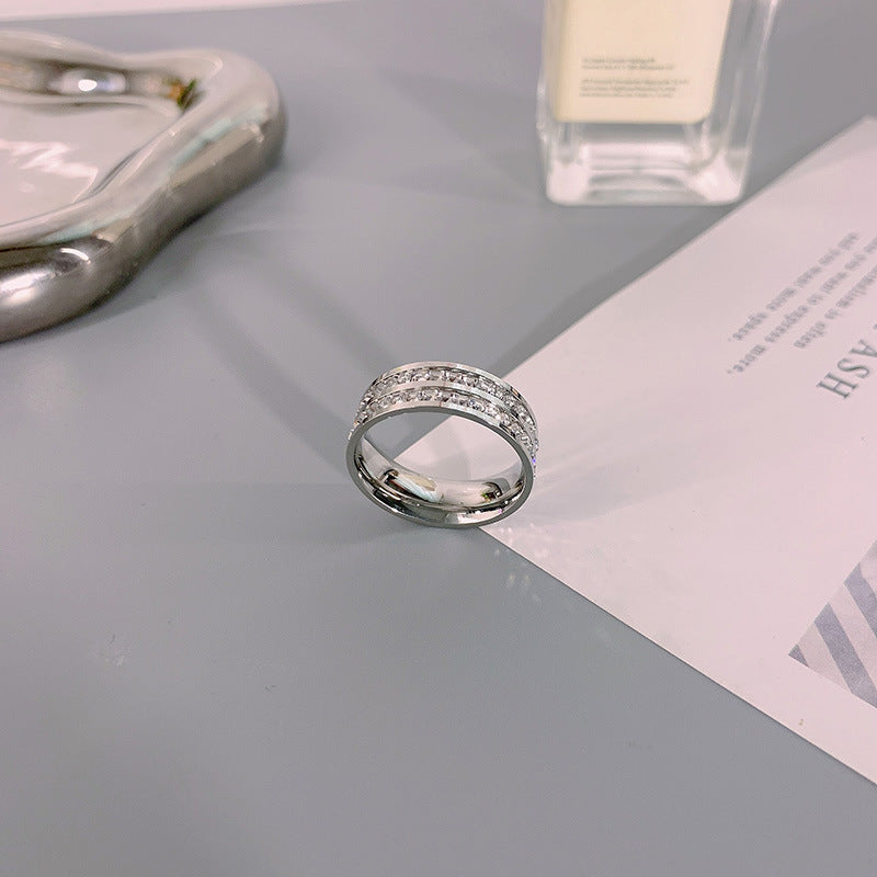 Steel Female Design High-grade Simple Temperament Rings