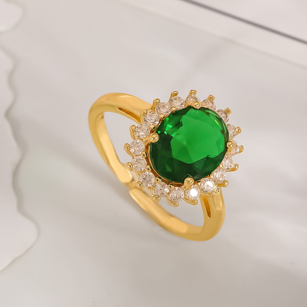 Women's Open-end Zircon Fashionable Classy Simple Cold Feeling Goddess Rings