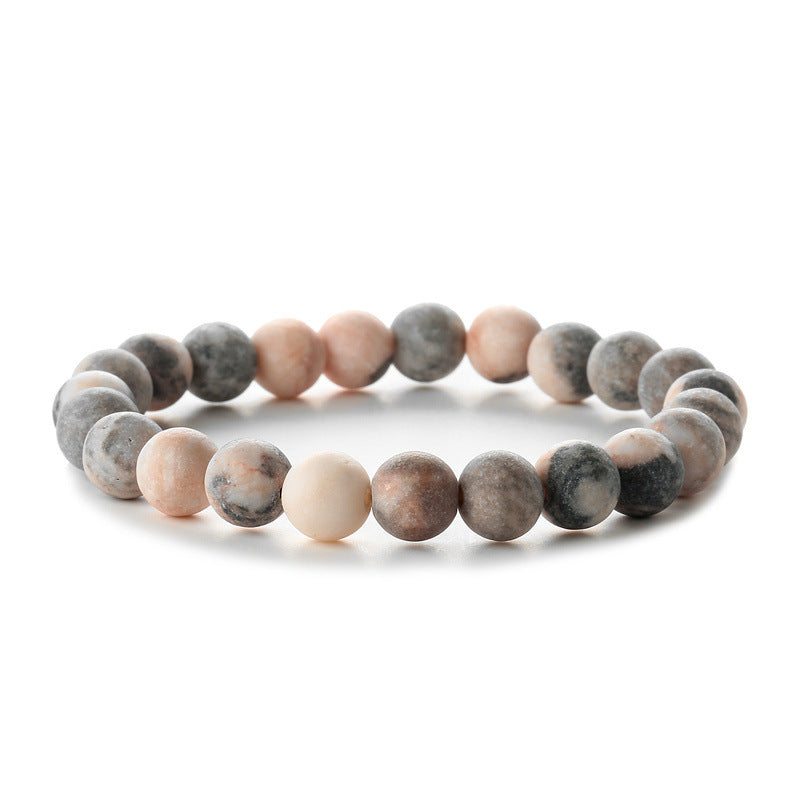 Natural Stone Essential Oil Pink Zebra Bracelets