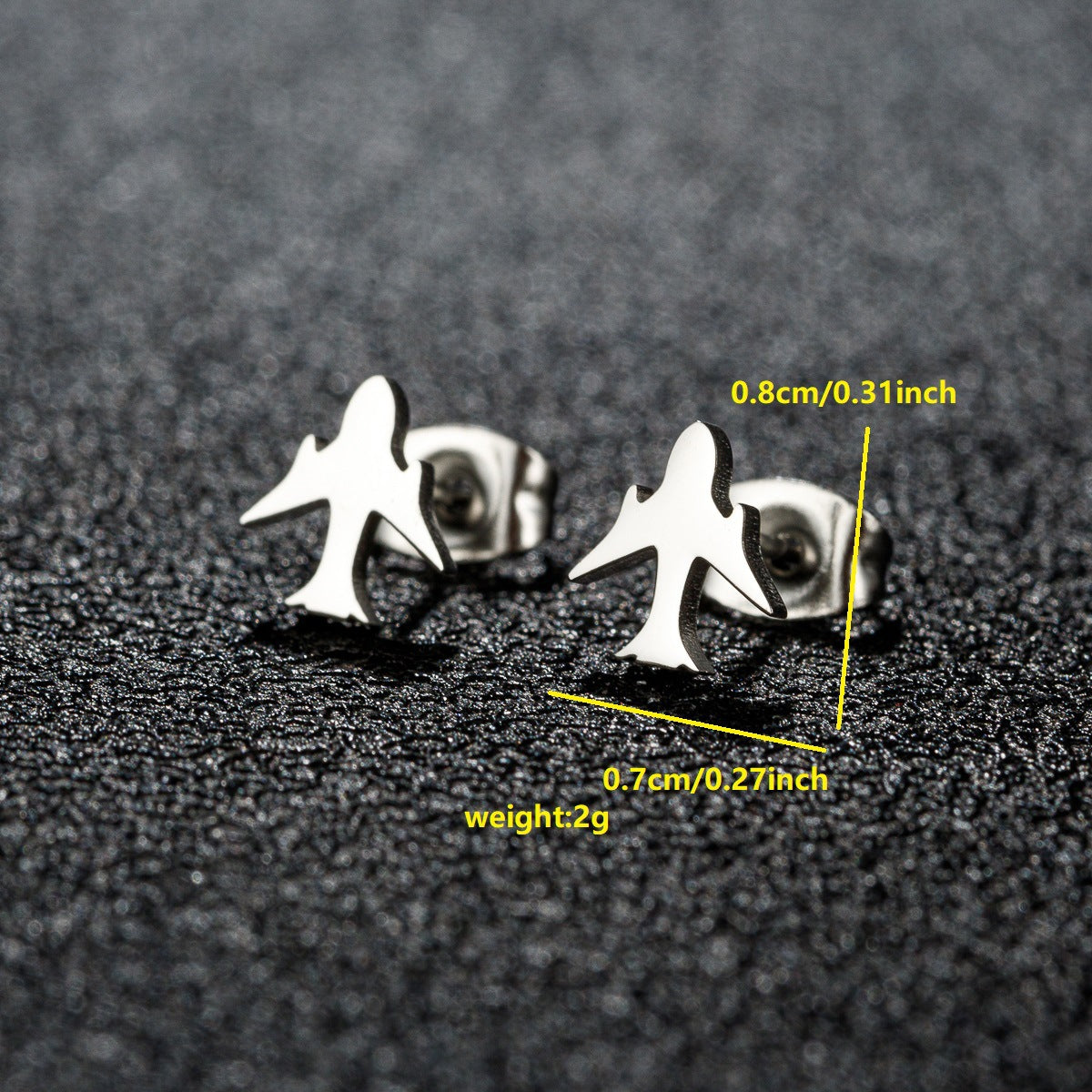 Small Animal Cat Plaid Bird Ear Geometry Stud Earrings