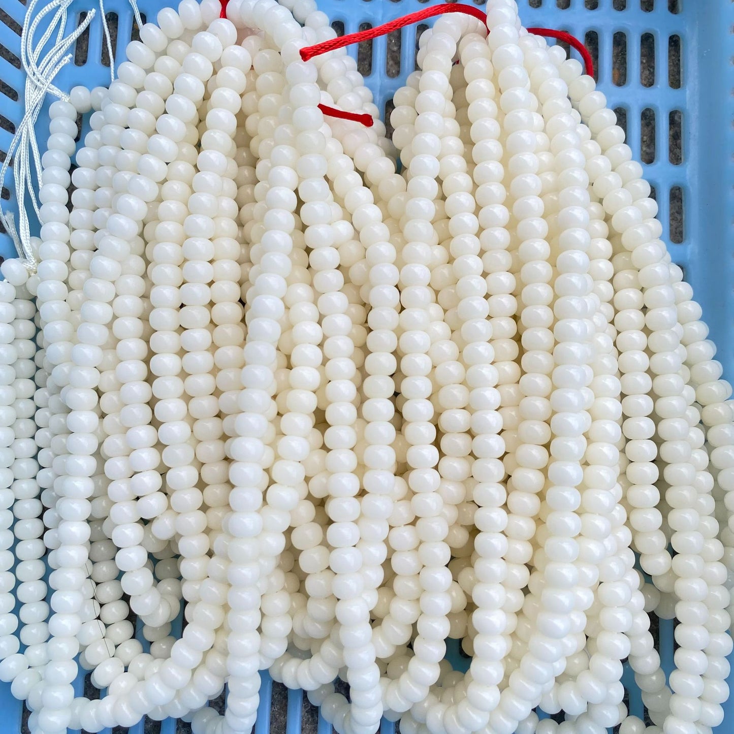 Women's & Men's White Jade Bodhi Corypha Old Barrel Beads Seed Buddha Crafts Bracelet