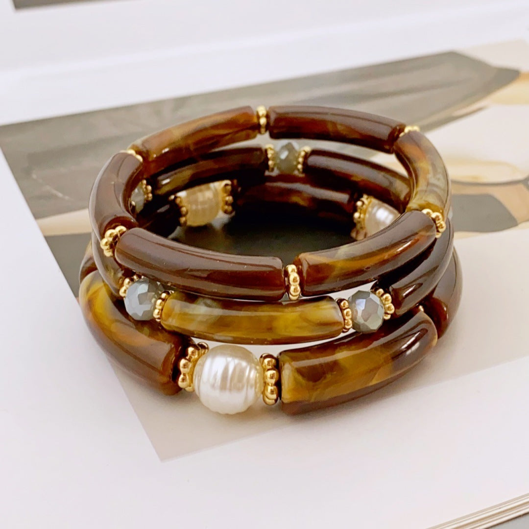 Fashion Simple Acrylic Beaded Ladies Elbow Bracelets