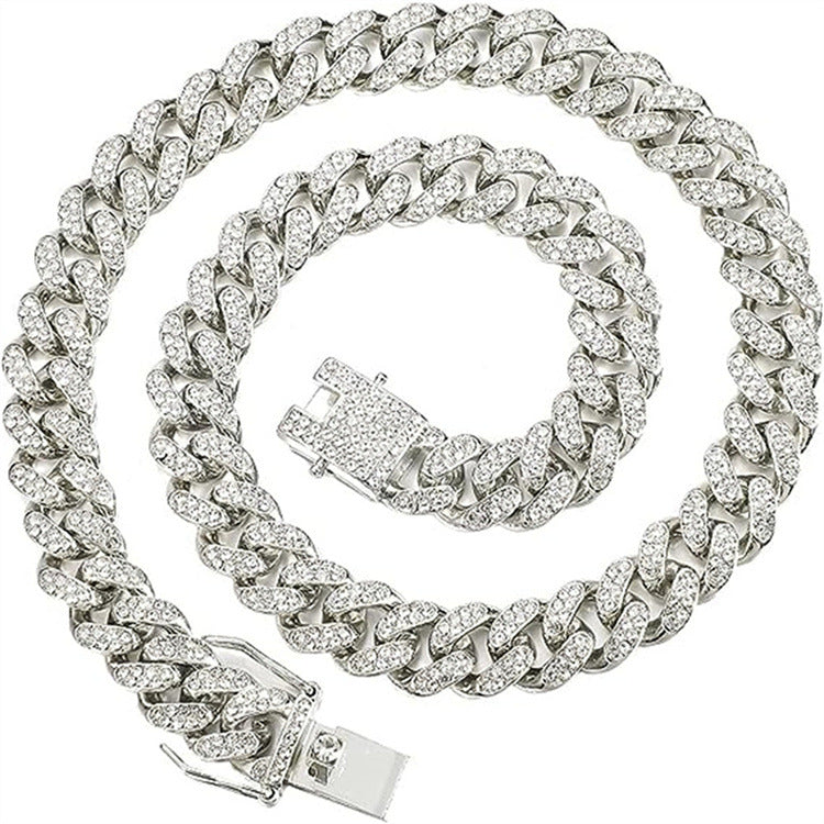 Men's Cool Hip Hop With Diamond Chain Cuban Link Necklace