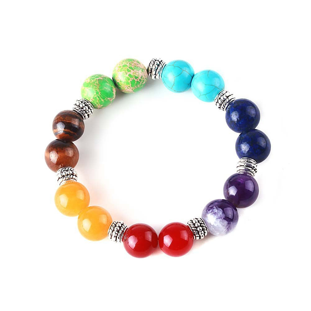 Women's Colorful Natural Stone Agate Bead Couple Bracelet