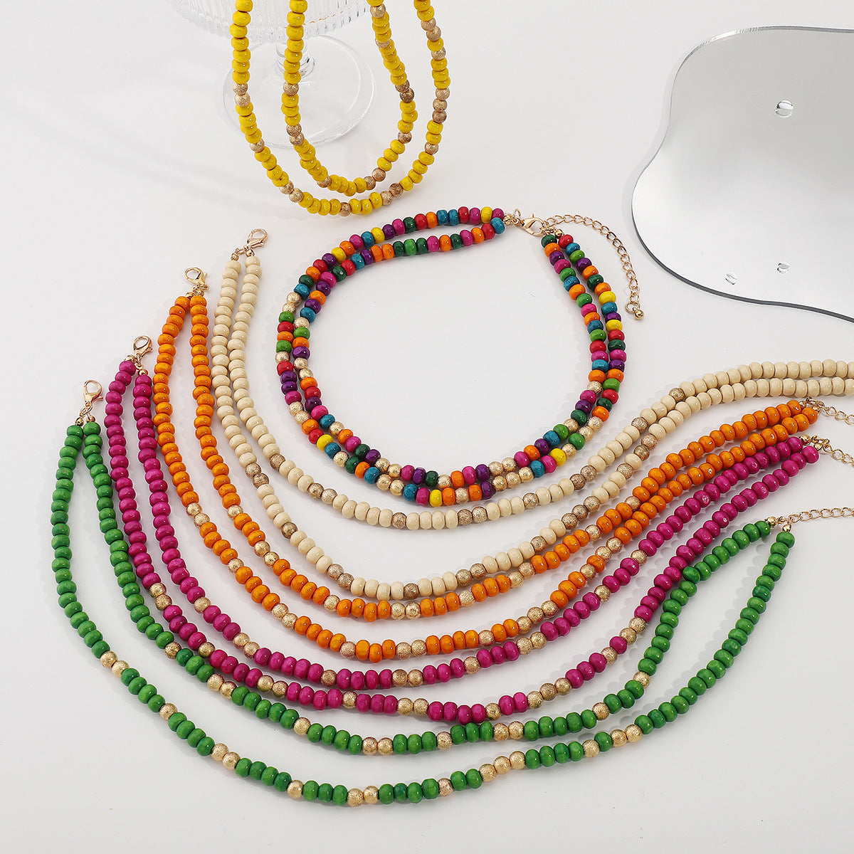Wooden Bead Beaded Summer Dopamine Chinese Necklaces