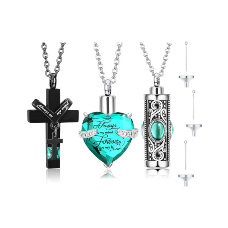 Bottle Ashes Heart-shaped Cross Pet Animal Pendants