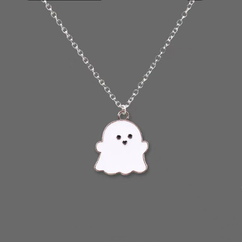 And White Ghost Sweet Cool Creative Necklaces