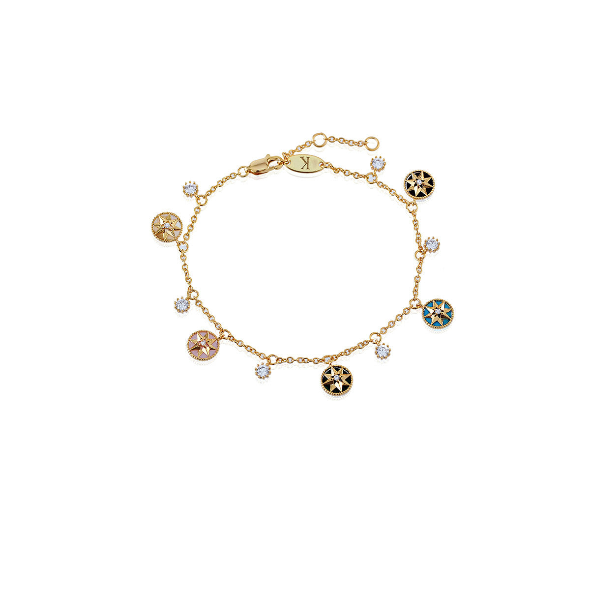 Luxury Fritillary Eight Awn Star Double-sided Bracelet