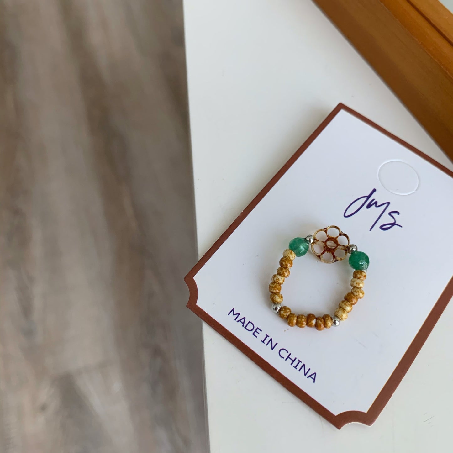 Women's Retro Simple Handmade Beaded Natural Stone Rings