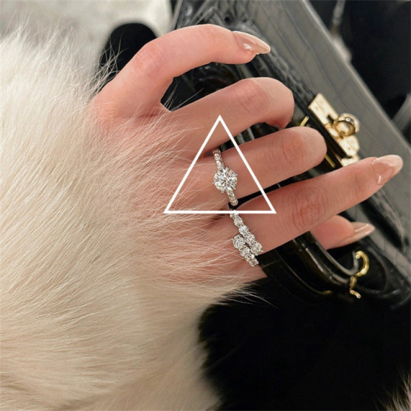 Women's Sier Simple Light Luxury High-grade Index Finger Open Rings