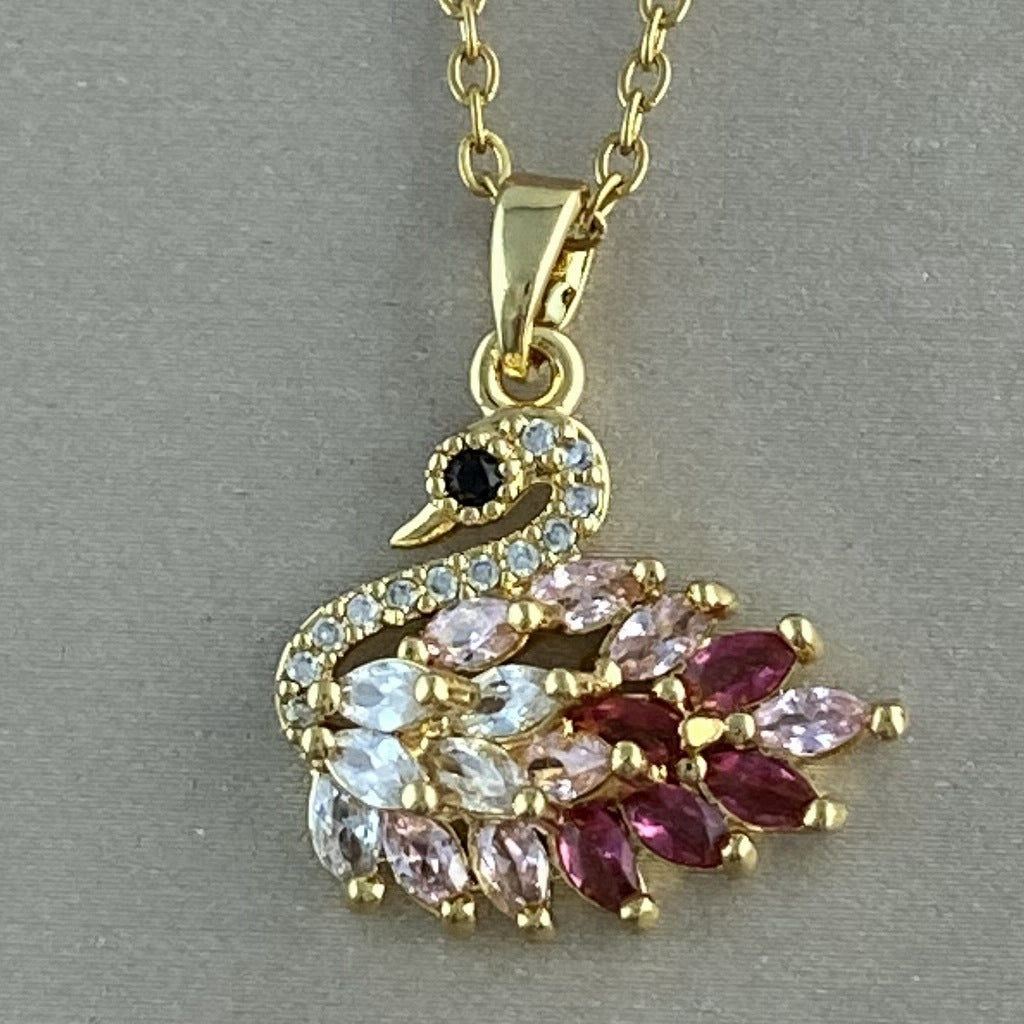 Women's Real Gold Plating Opal Fox Clover Pendants