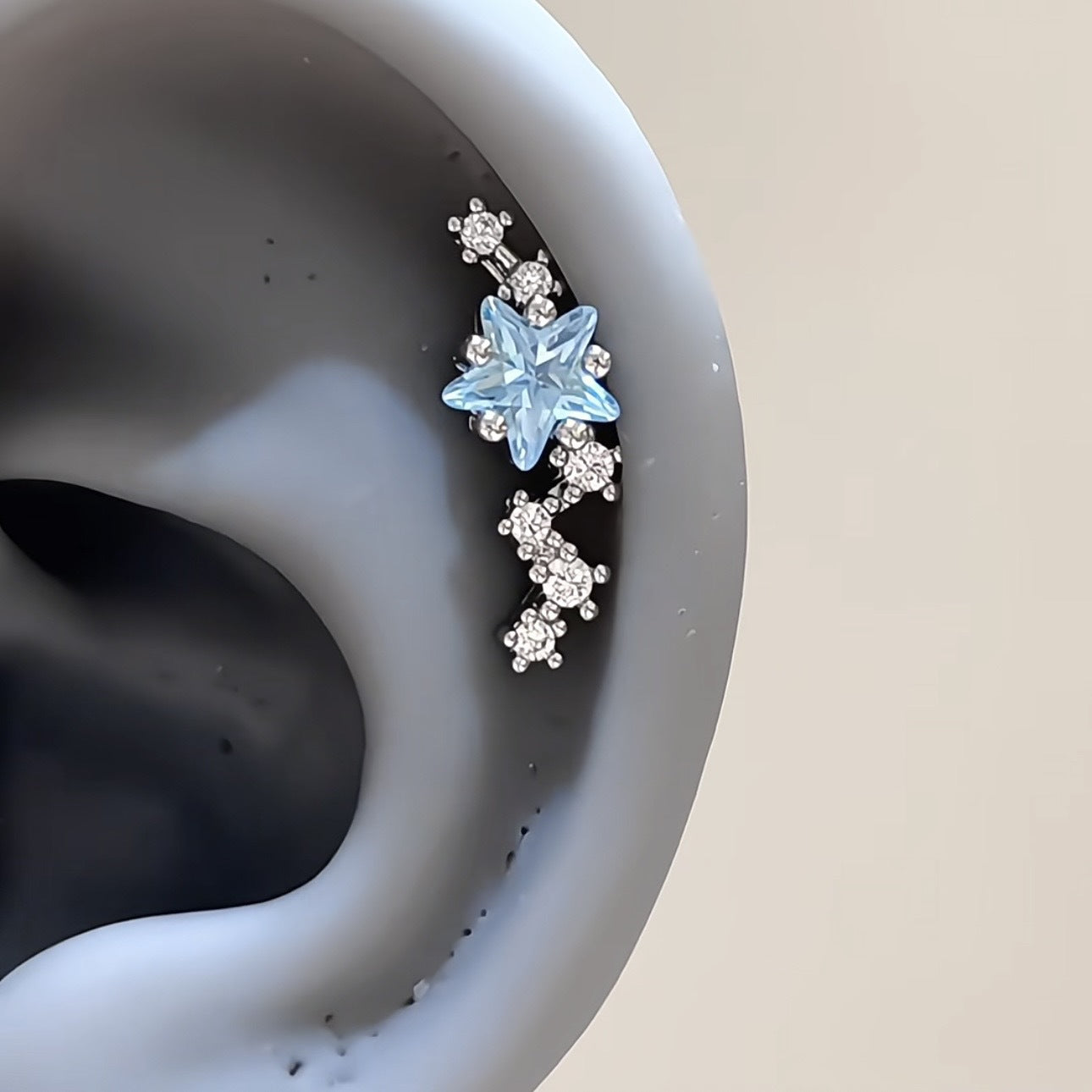 Dipper Star Flash Meteor Ear Bone Medical Titanium Steel Stud Earrings
