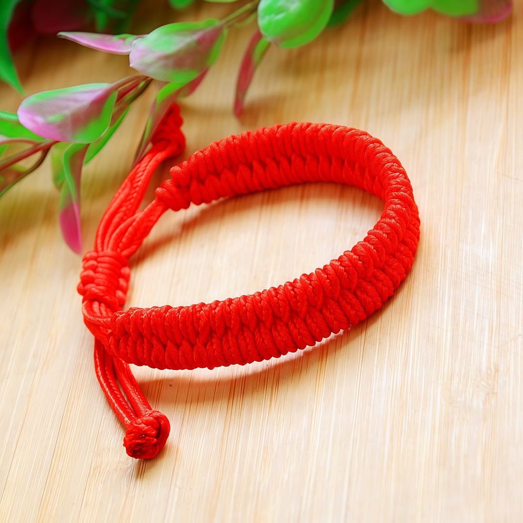 Women's & Men's Moon Peach Pit Woven Hand Strap Small Fish Red Rope Bracelet