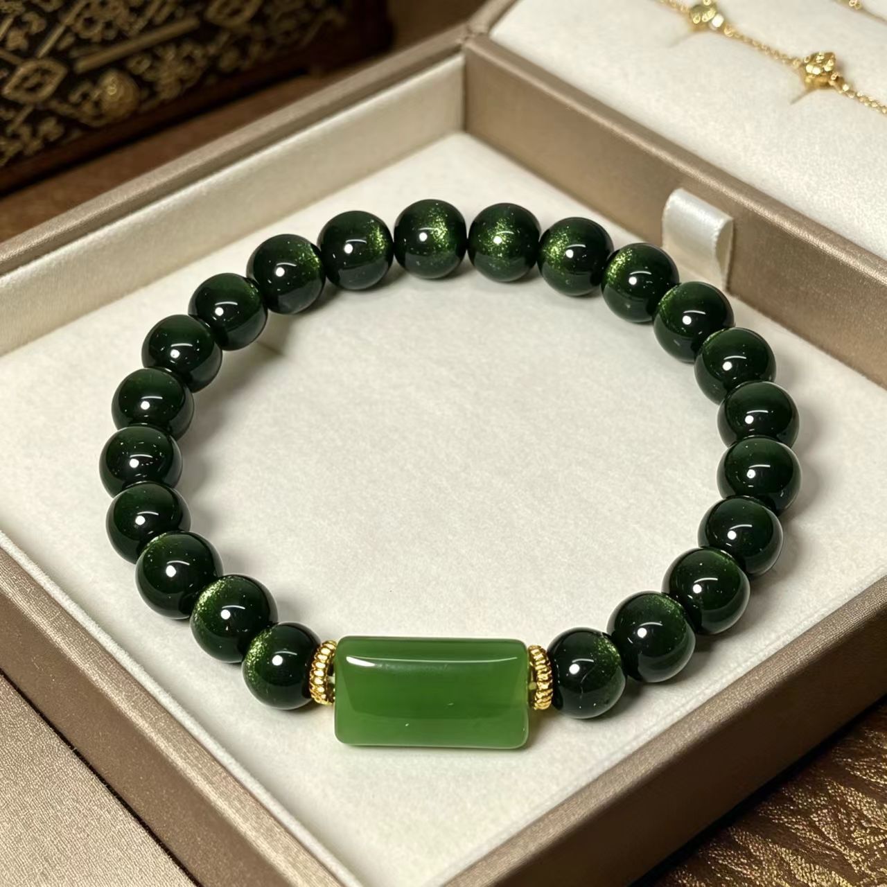 Jasper Single Circle Eye Lucky Blessing Bracelet