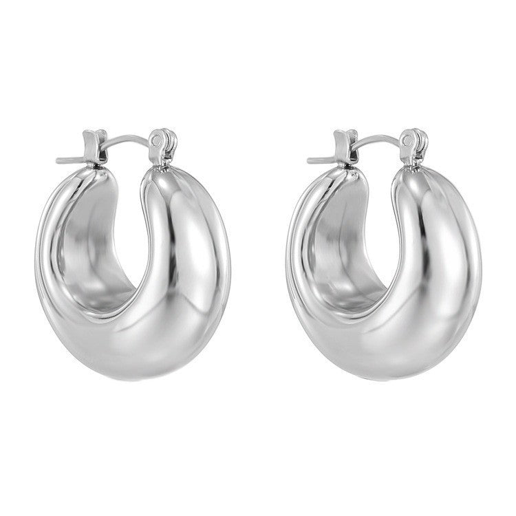 Simple Texture Oval Temperament Entry Lux High Rings