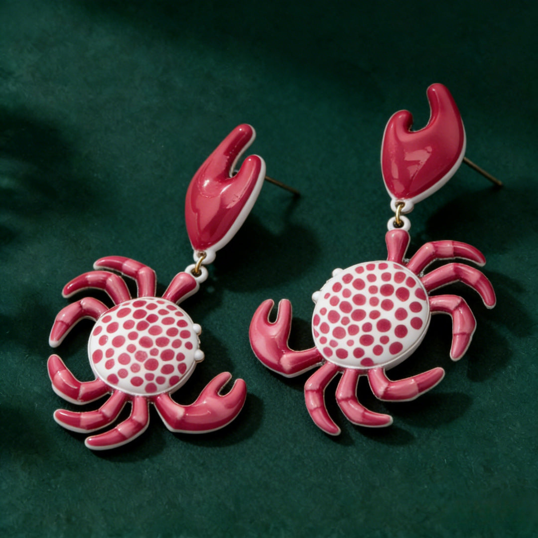 Personalized Crab Cute Light Luxury Minority Beach Earrings
