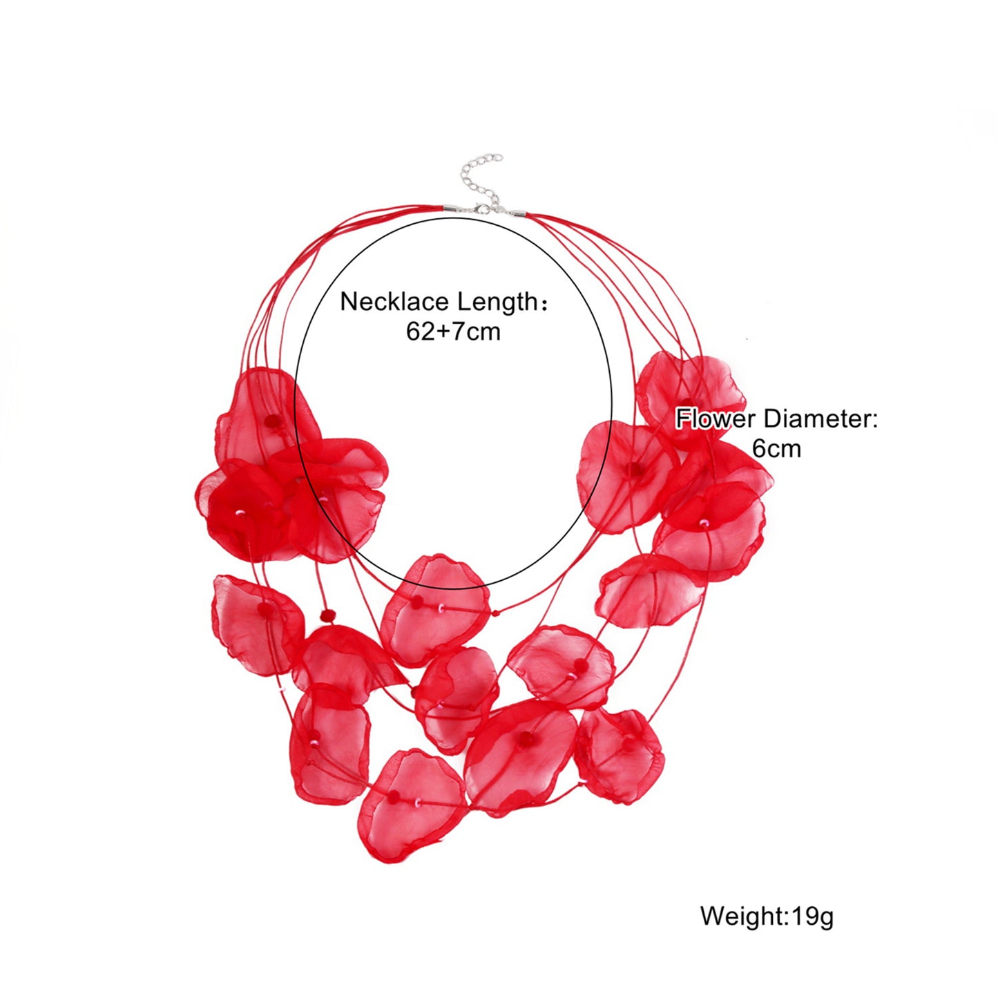 Summer Seaside Vacation Style Fabric Laminate Crystal String Necklace