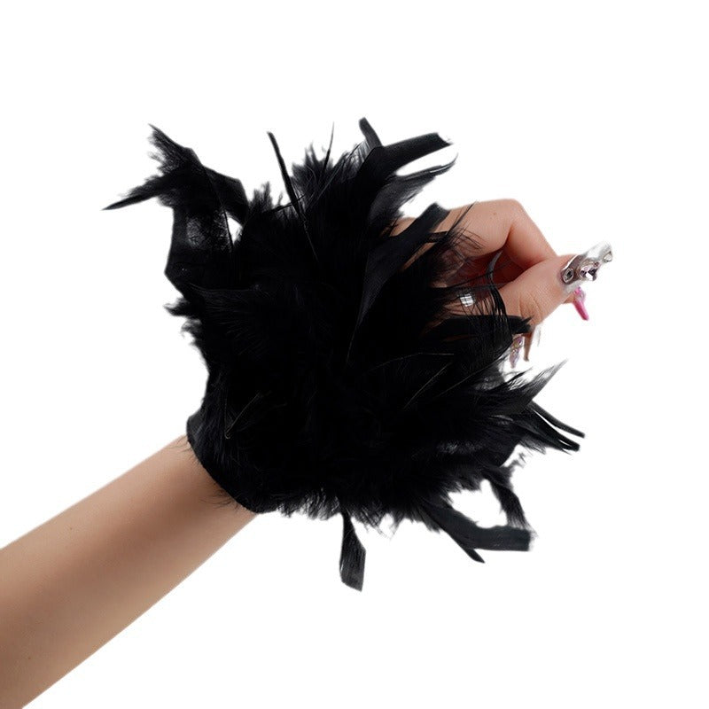 Turkey Feather Colorful Pop Hair Band Bracelet