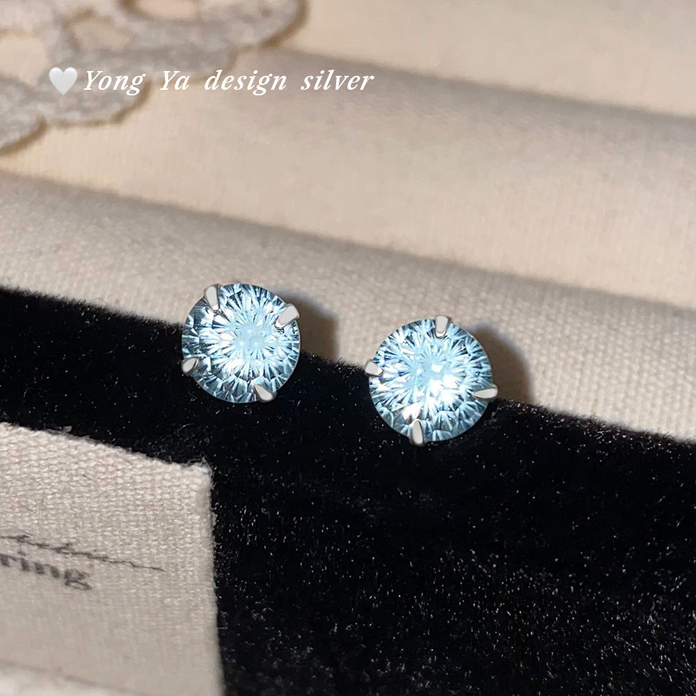 Fireworks Color Zircon Ear Colorful Gentle Stud Earrings
