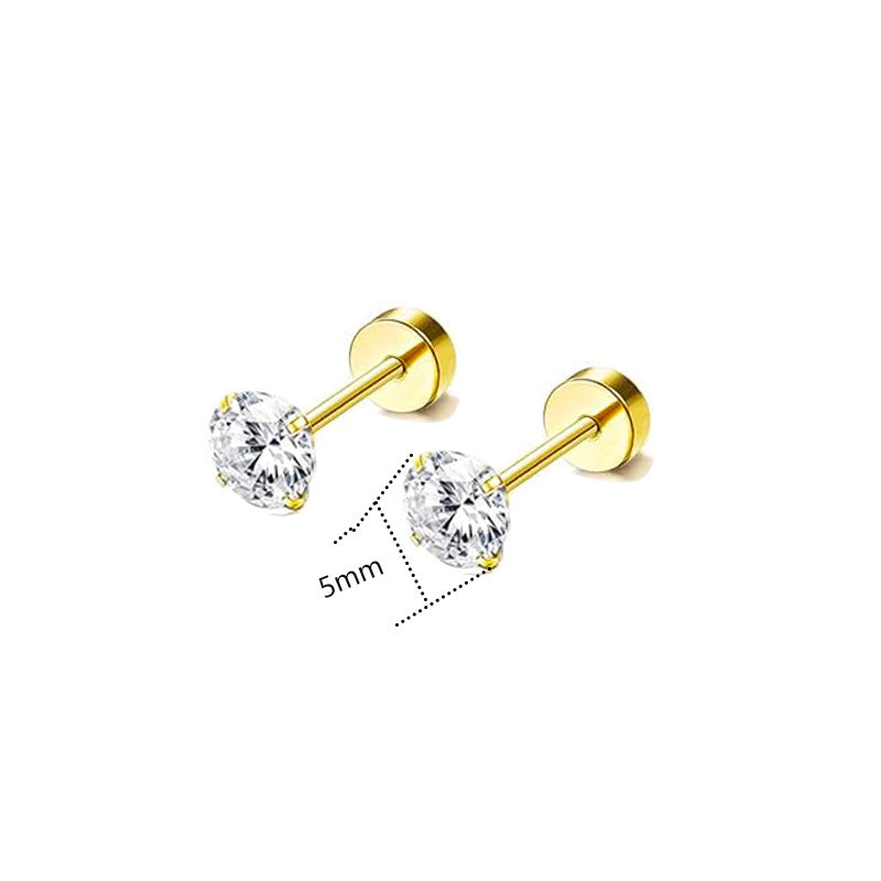 Stainless Steel Piercing Ear Zircon Bone Nose Earrings