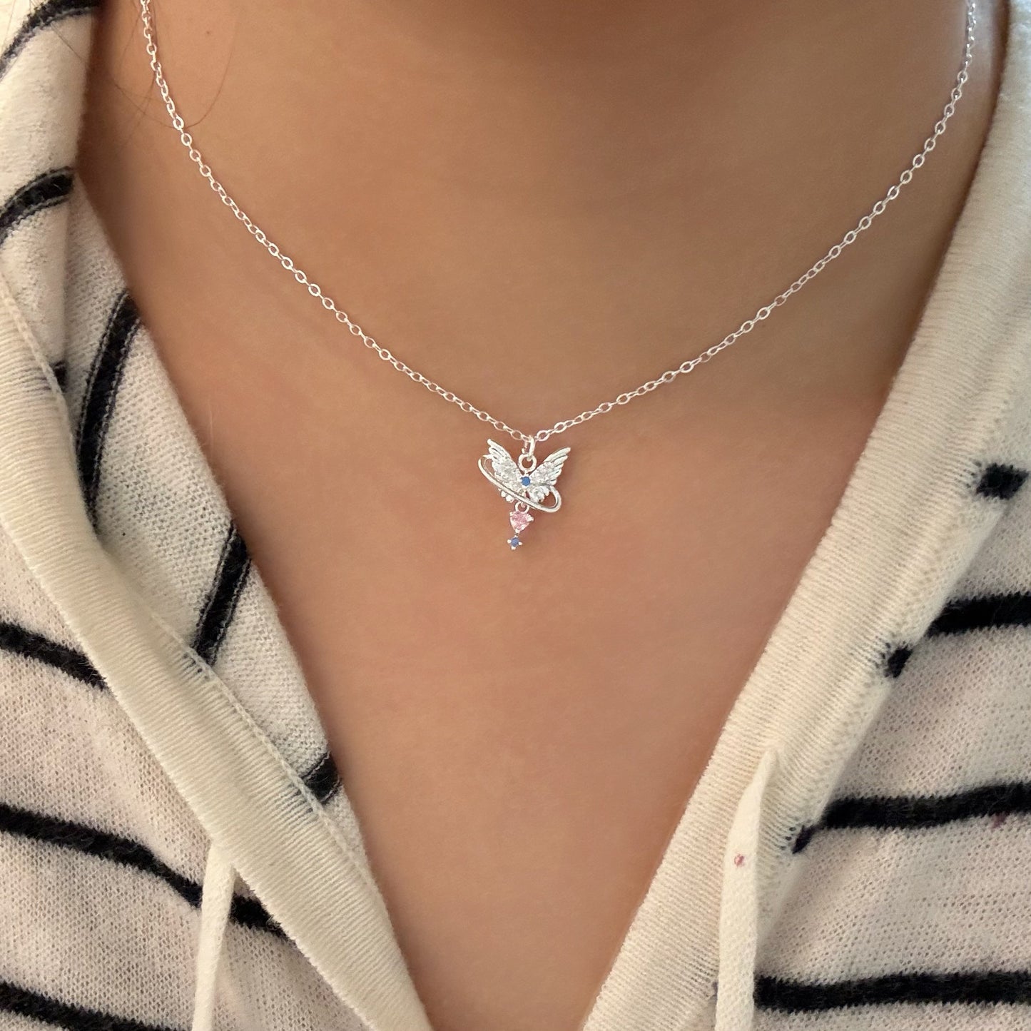Women's Style High-grade Zircon Butterfly Refined Stylish Necklace