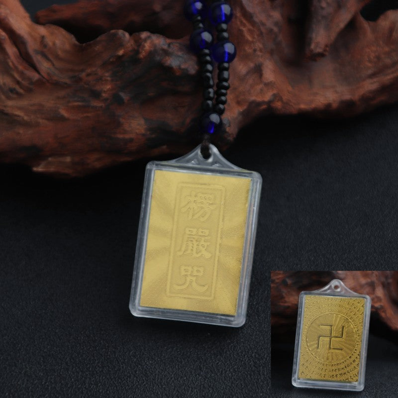 Foil Mantra Built-in Scripture Temple Binding Pendants