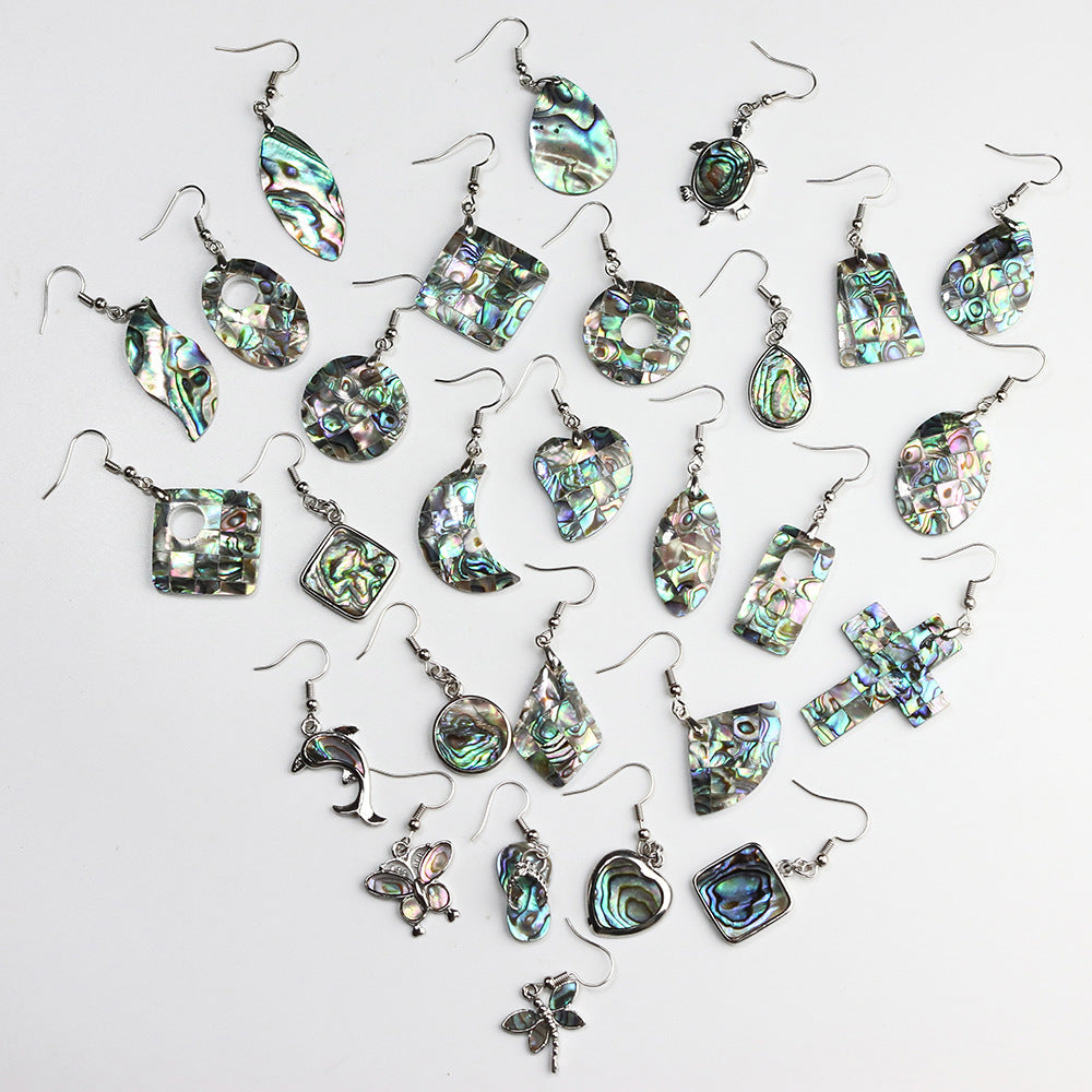 Natural Abalone Shell Ear Hook Eardrop Earrings