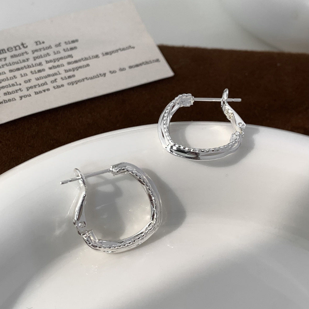 Simple Light Luxury High-grade Geometric Ear Niche Temperament Rings