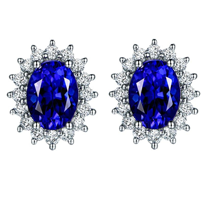Women's Ruby Plated For Rose Gold Red Stud Earrings
