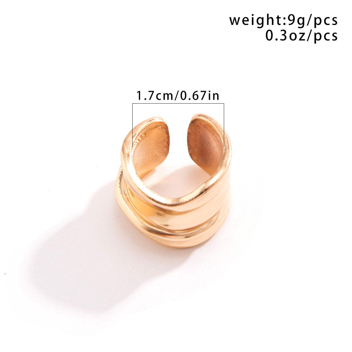 Design Liquid Irregular Fashion Texture Pleated Rings