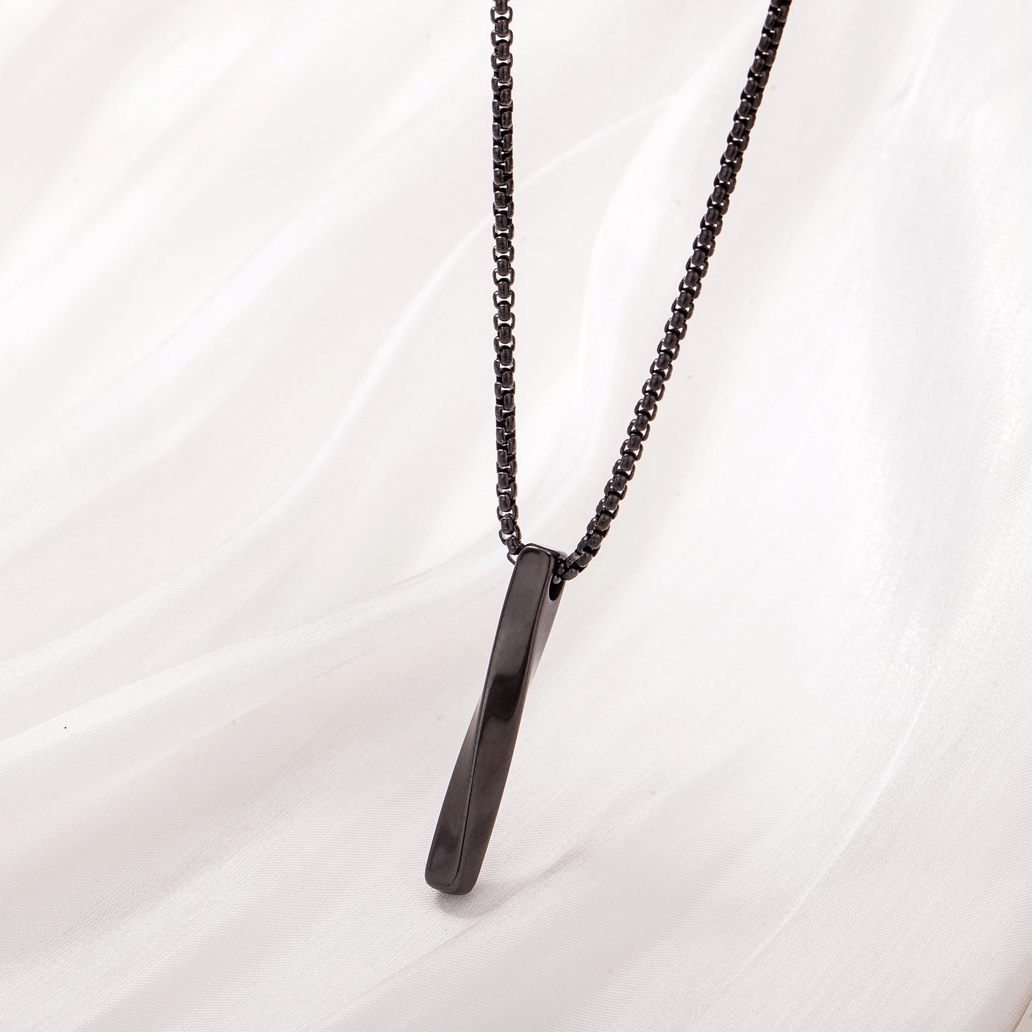 Men's Long Stainless Steel Sweater Chain Gold Plating Simple Geometric Necklaces