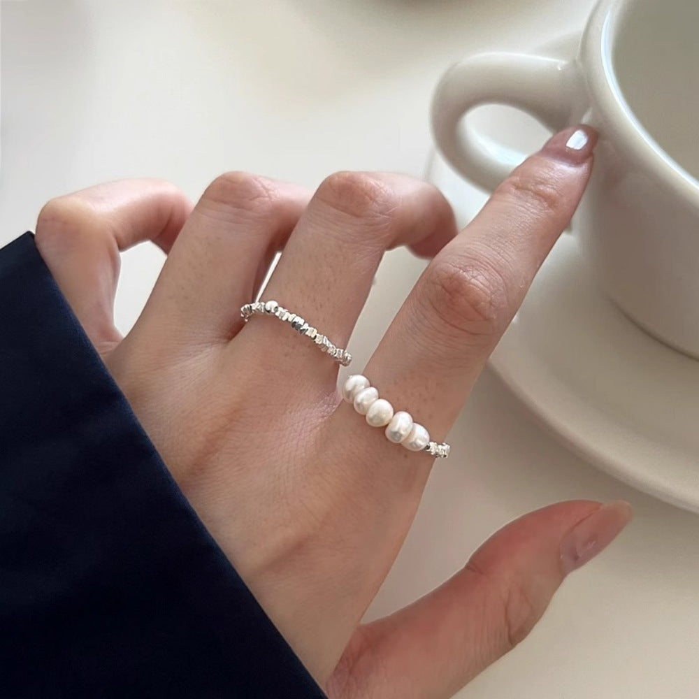 Small Pieces Of Pearl Female Design Trendy Fashion Personality High Ring