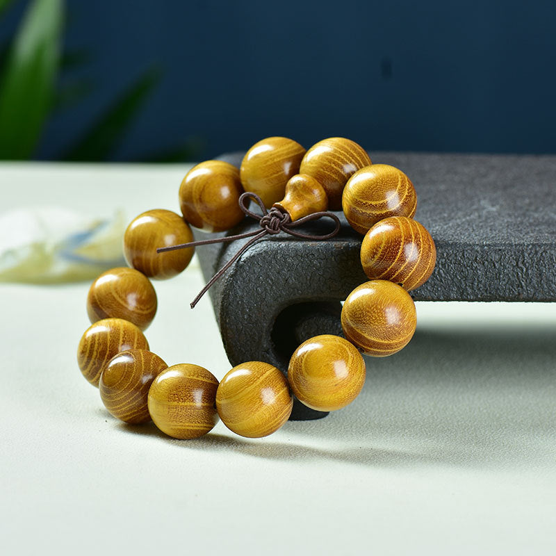 Women's & Men's Natural Gold Sandalwood Beads Fashion Collectible Artsy Bracelet
