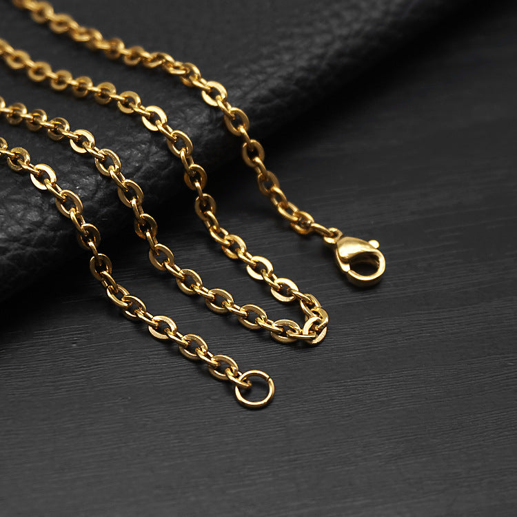 O-shaped Hammer Cross Chain Single Couple Necklaces